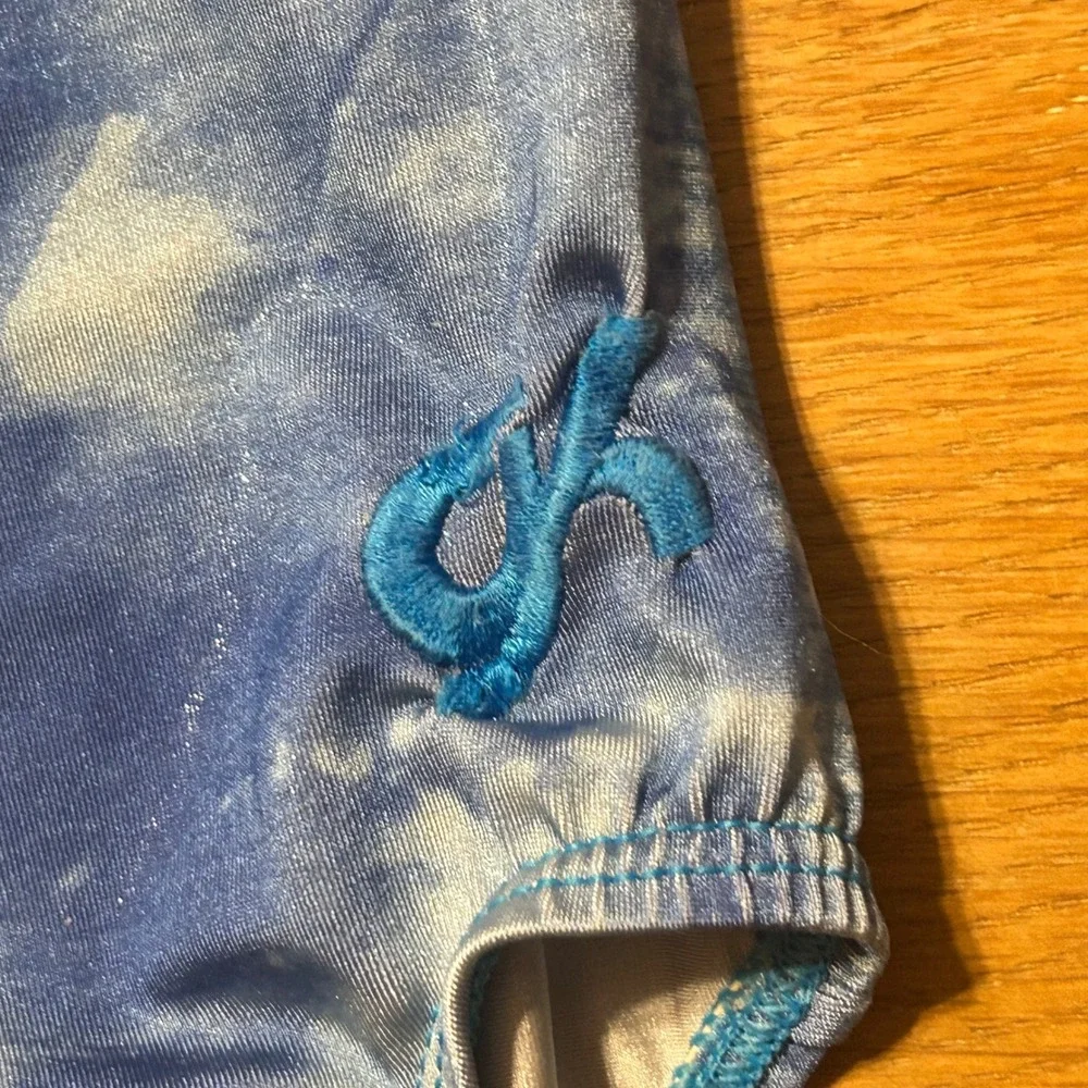 GK blue tie dye‎ leotard child XS